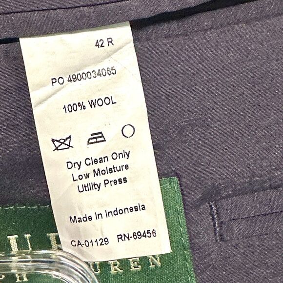 Lauren RALPH LAUREN Navy Blue Gold Button Sport Coat Suit Blazer 42R Wool - Picture 13 of 15